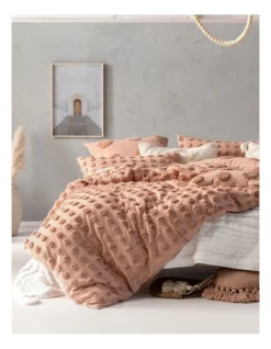 Linen House Haze Quilt Cover Set Dusty Pink