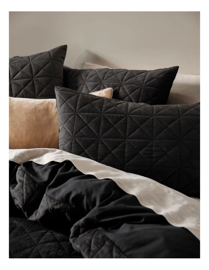 Linen House Heath Quilt Cover Set Black - Image 2