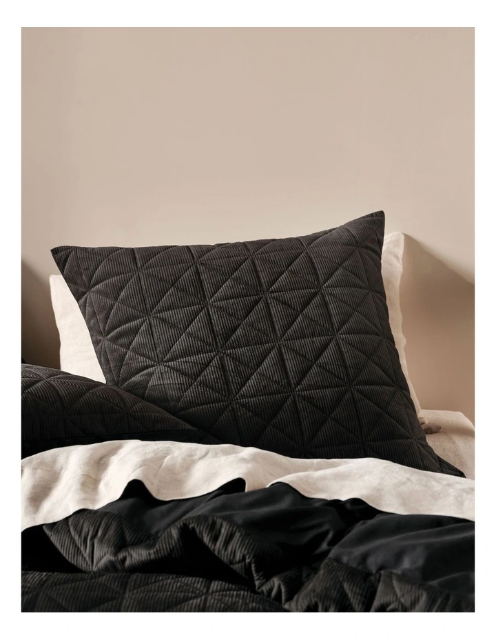 Linen House Heath Quilt Cover Set Black - Image 7