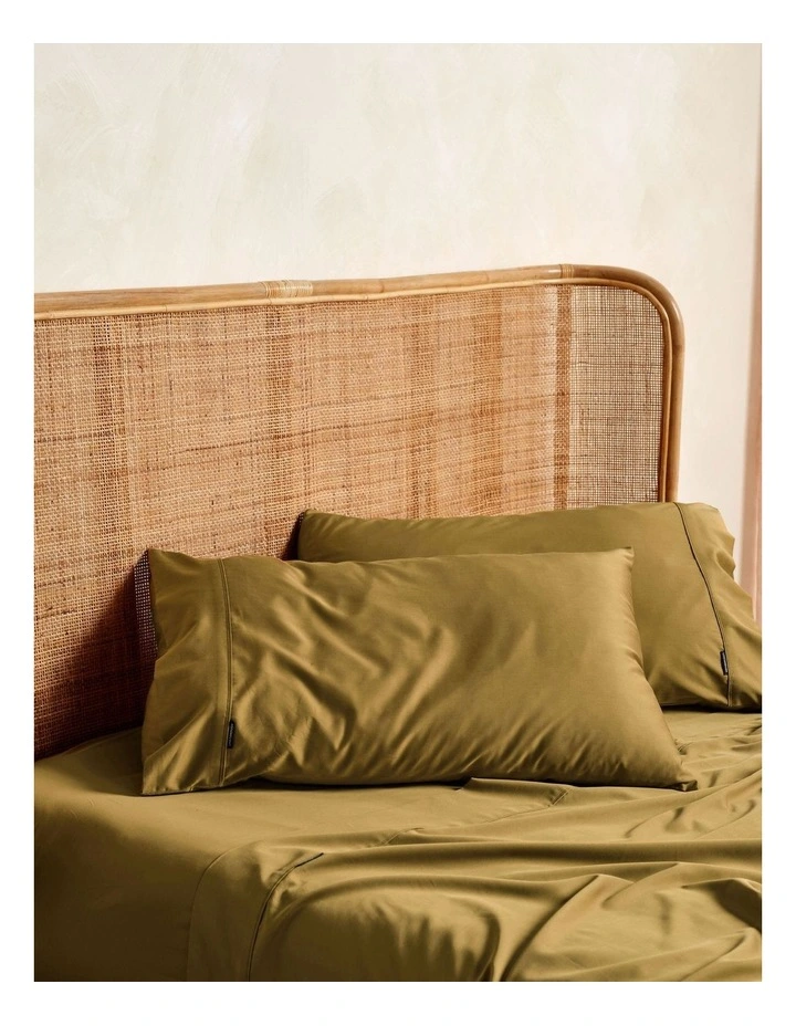 Linen House Nara 400TC Bamboo Cotton Sheet Set Bronze - Image 2