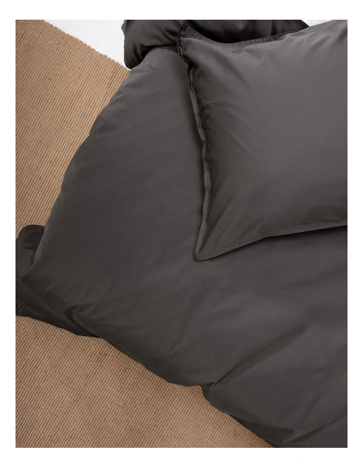 Linen House Nara 400TC Bamboo Cotton Quilt Cover Set Charcoal - Image 2