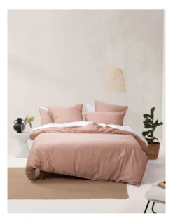 Linen House Nara 400TC Bamboo Cotton Quilt Cover Set Clay