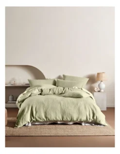 Linen House Lila Quilt Cover Set Wasabi