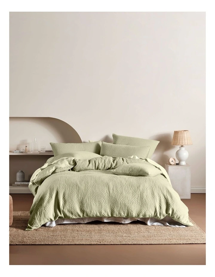 Linen House Lila Quilt Cover Set Wasabi