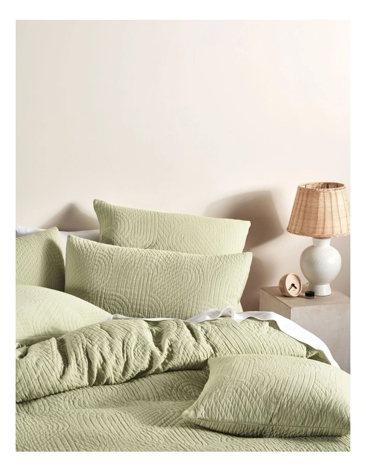 Linen House Lila Quilt Cover Set Wasabi - Image 2