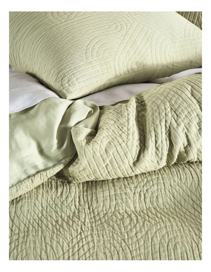 Linen House Lila Quilt Cover Set Wasabi - Image 3