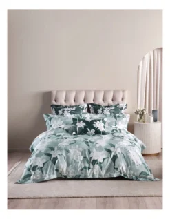 Cattleya Quilt Cover Set Aqua