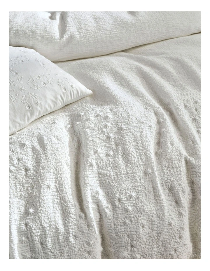 Linen House Abigail Quilt Cover Set In White - Image 3