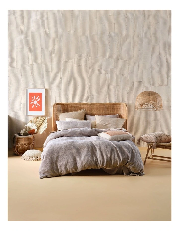 Linen House Galicia Quilt Cover Set In Blue/Sand