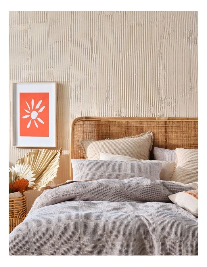 Linen House Galicia Quilt Cover Set In Blue/Sand - Image 2