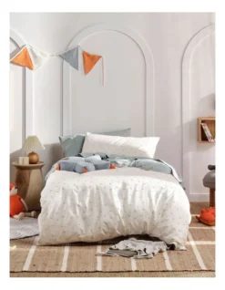 Smiles All Round Quilt Cover Set In Sugar/Smoke