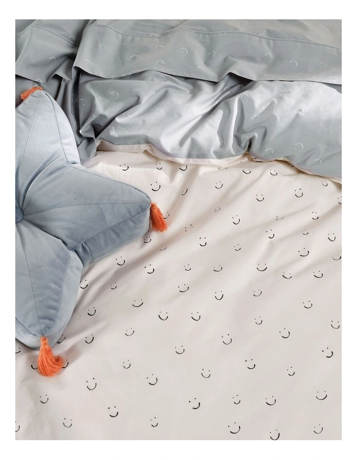 Smiles All Round Quilt Cover Set In Sugar/Smoke - Image 3