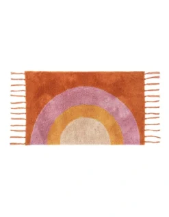 Over The Rainbow Floor Rug 65x100cm In Apricot