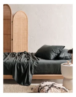 Linen House Plain Dyed Flannelette Sheet Sets In Charcoal