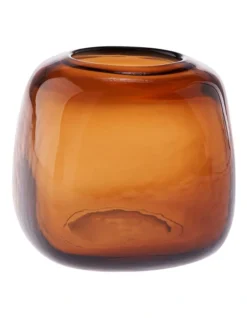 Linen House Indiana Vase 15cm In Amber