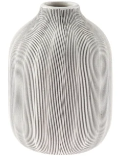 Linen House Haley Vase 17cm In Chalk