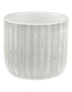 Linen House TaupIn Planter Pot 16.5cm In White