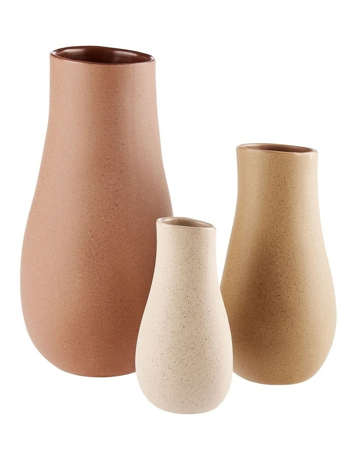 Linen House Rowan Vase 25cm In Desert Sand - Image 3