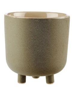 Linen House Kai Planter Pot 19cm In Olive