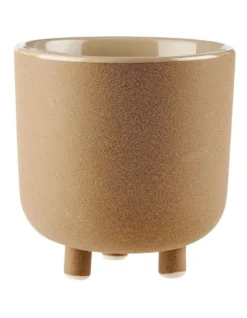 Linen House Kai Planter Pot 19cm In Tobacco