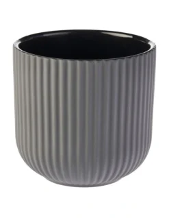 Linen House Vincent Planter Pot 17cm In Charcoal