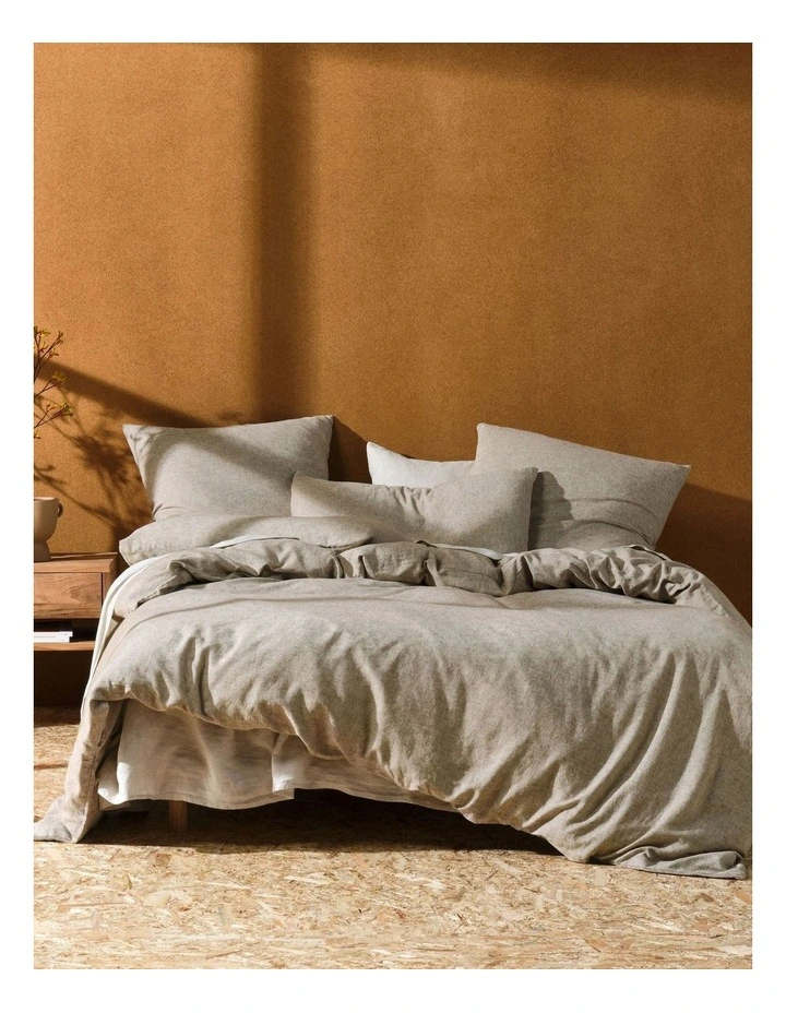 Linen House Hemp Triblend Quilt Cover Set In Walnut