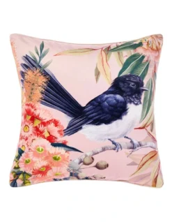 Linen House Willie Wagtail Cushion In Pink